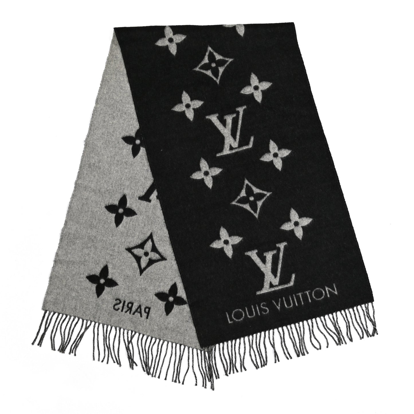 Cashmere Monogram Reykjavik Scarf Black