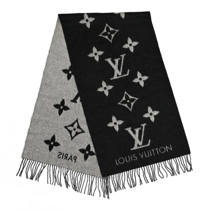 Louis Vuitton Cashmere Monogram Reykjavik Scarf Black 2 of 4
