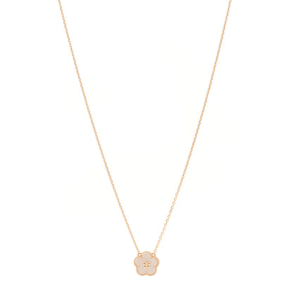 Van Cleef & Arpels 18K Rose Gold Mother of Pearl Lucky Spring Plum Blossom Necklace 1 of 5