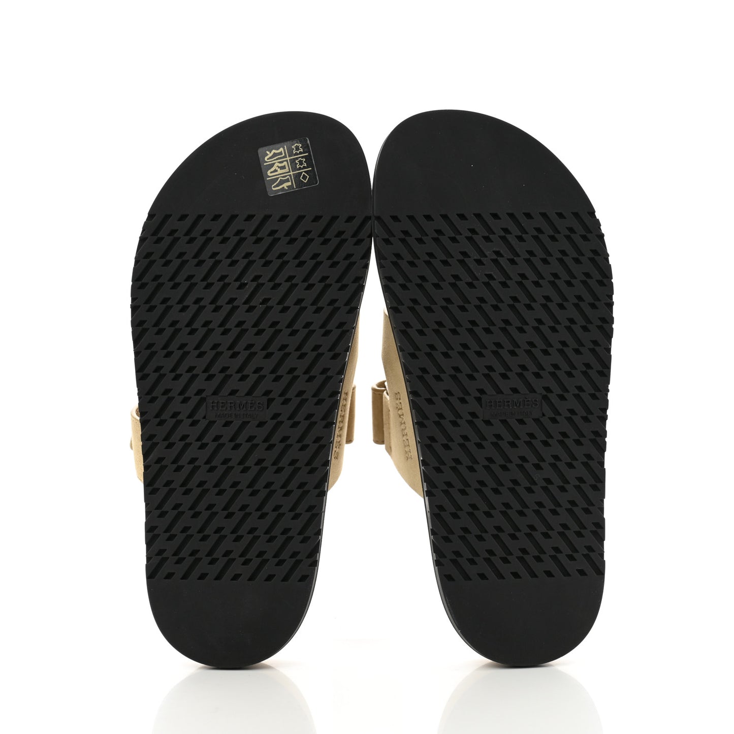 Suede Goatskin Womens Chypre Sandals 37.5 Beige Lin