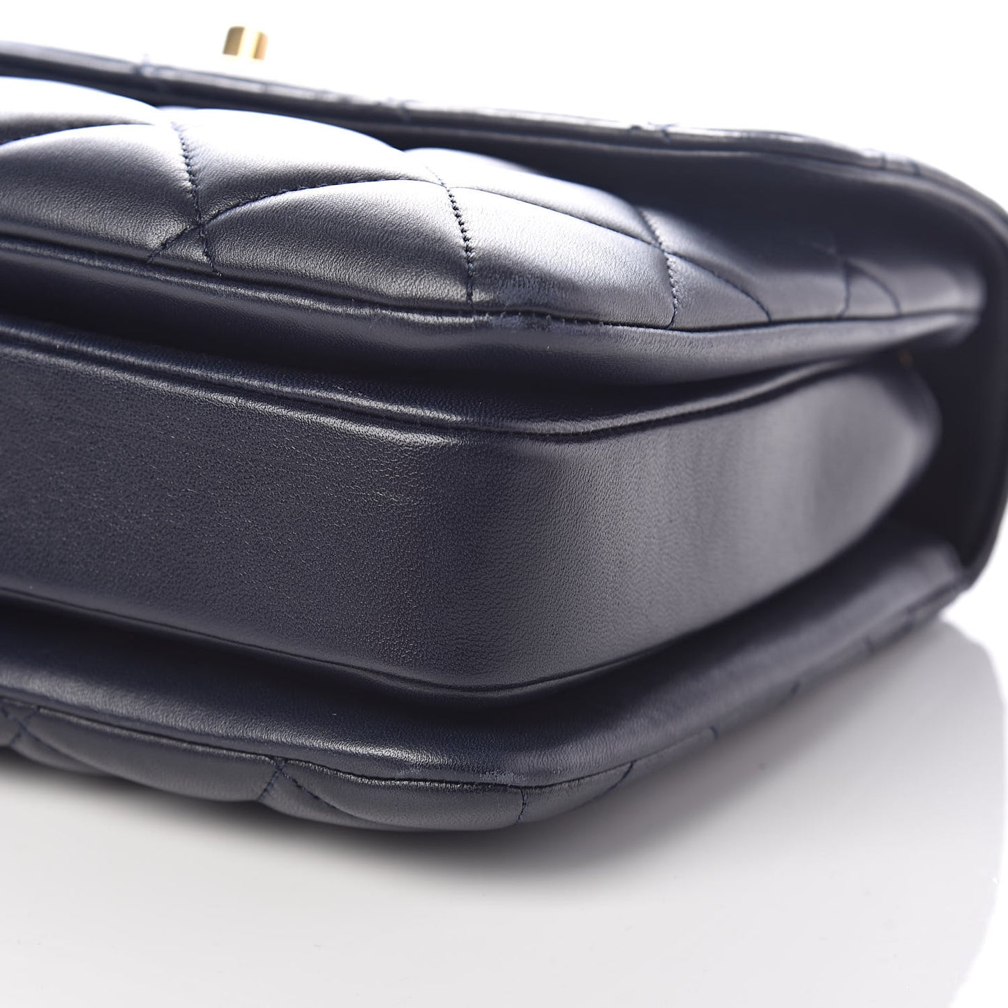 Lambskin Quilted Small Trendy CC Dual Handle Flap Bag Navy