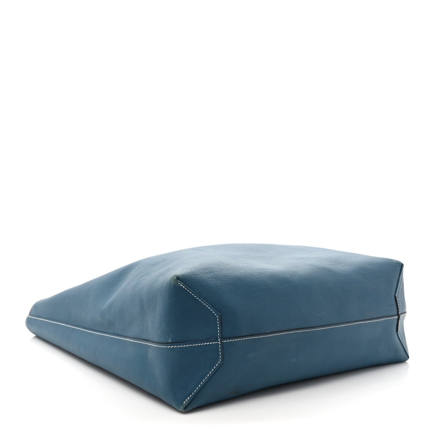Taurillon Clemence Double Sens 45 Reversible Tote Bleu Izmir Etain