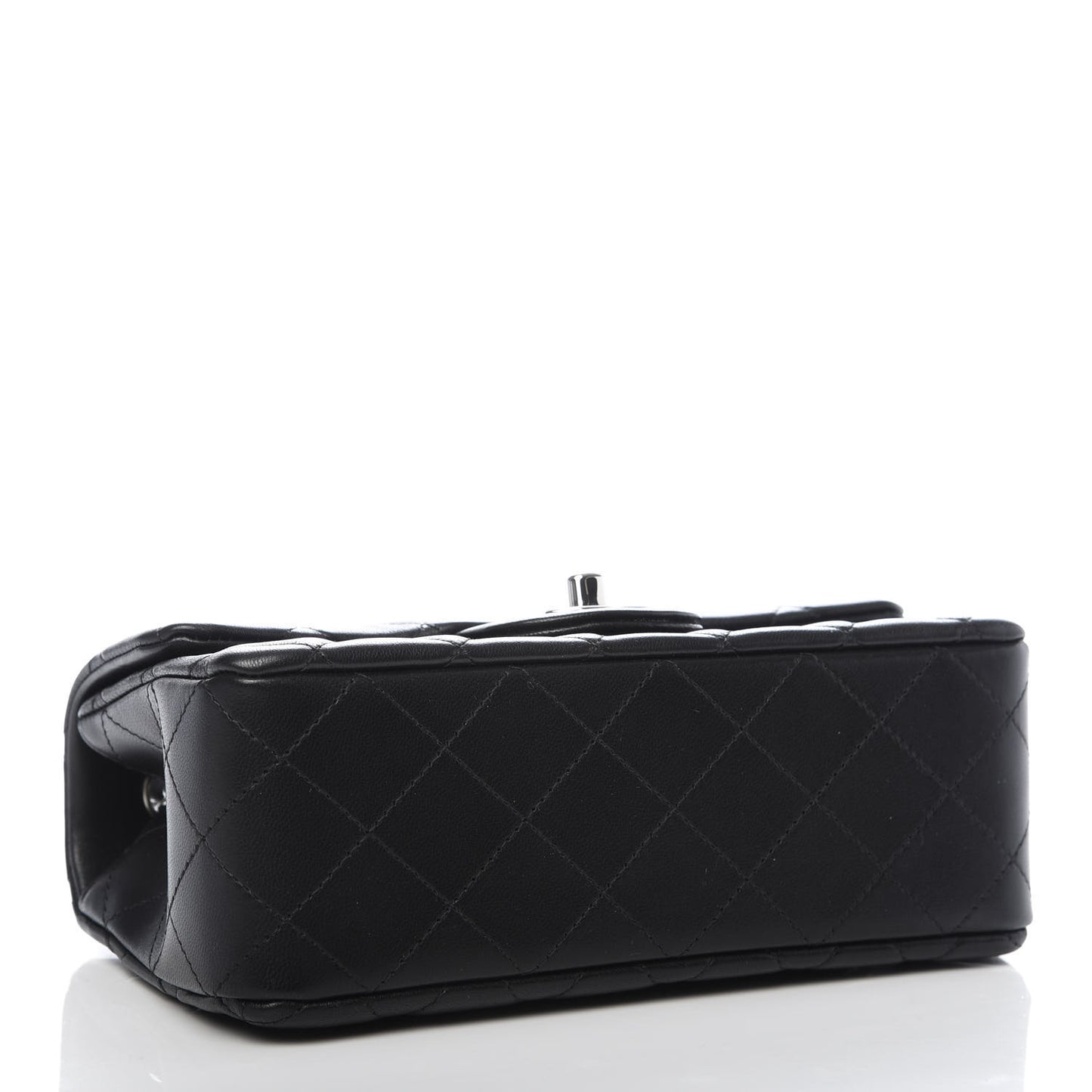 Lambskin Quilted Mini Rectangular Flap Black