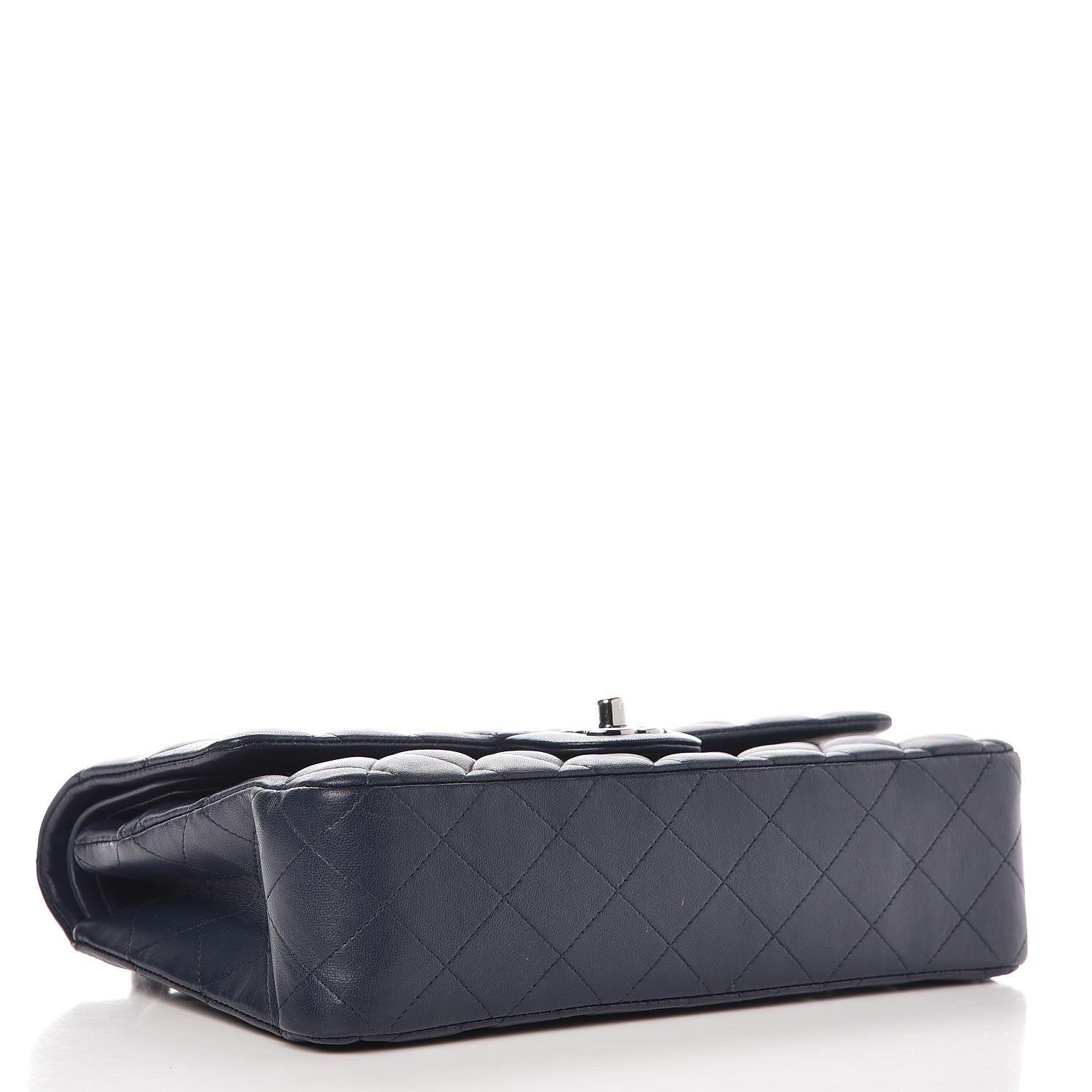 Chanel Lambskin Quilted Medium Double Flap Dark Blue 5 of 11