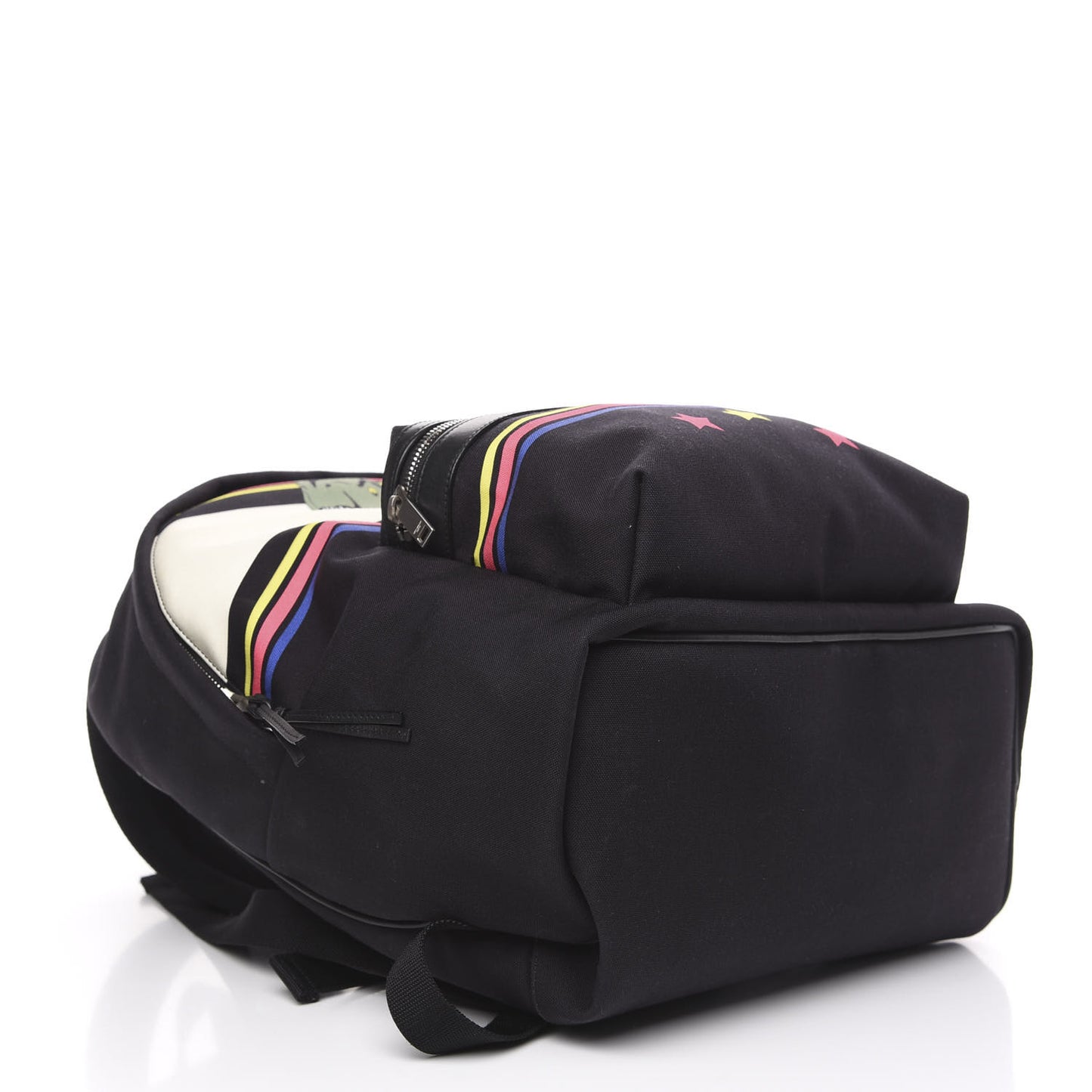 Nylon Twill Dinosaur Print City Backpack Black Multicolor