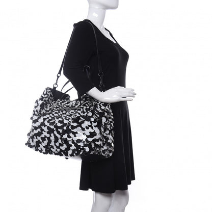 Valentino Garavani Sequin Ricamo Macro Paillettes Tote Black White 2 of 9