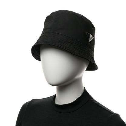 Prada Re-Nylon Metal Triangle Logo Womens Bucket Hat M Black 2 of 8