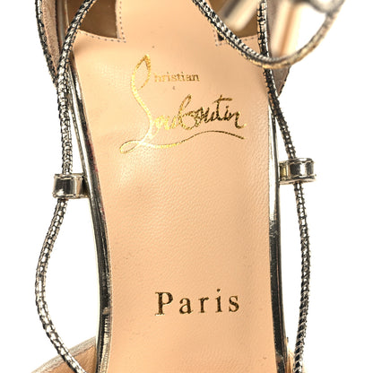 Christian Louboutin Snakeskin Corsankle Lace Up 100 Pumps 40 Platine 7 of 8