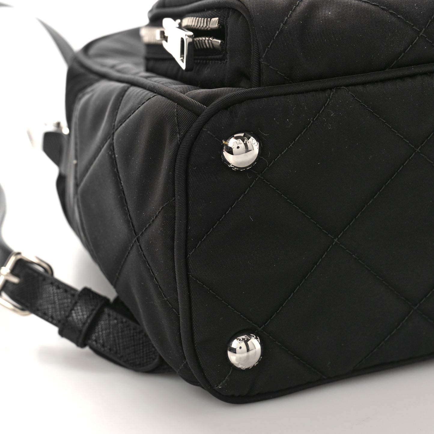 Nylon Tessuto Impuntu Quilted Backpack Black