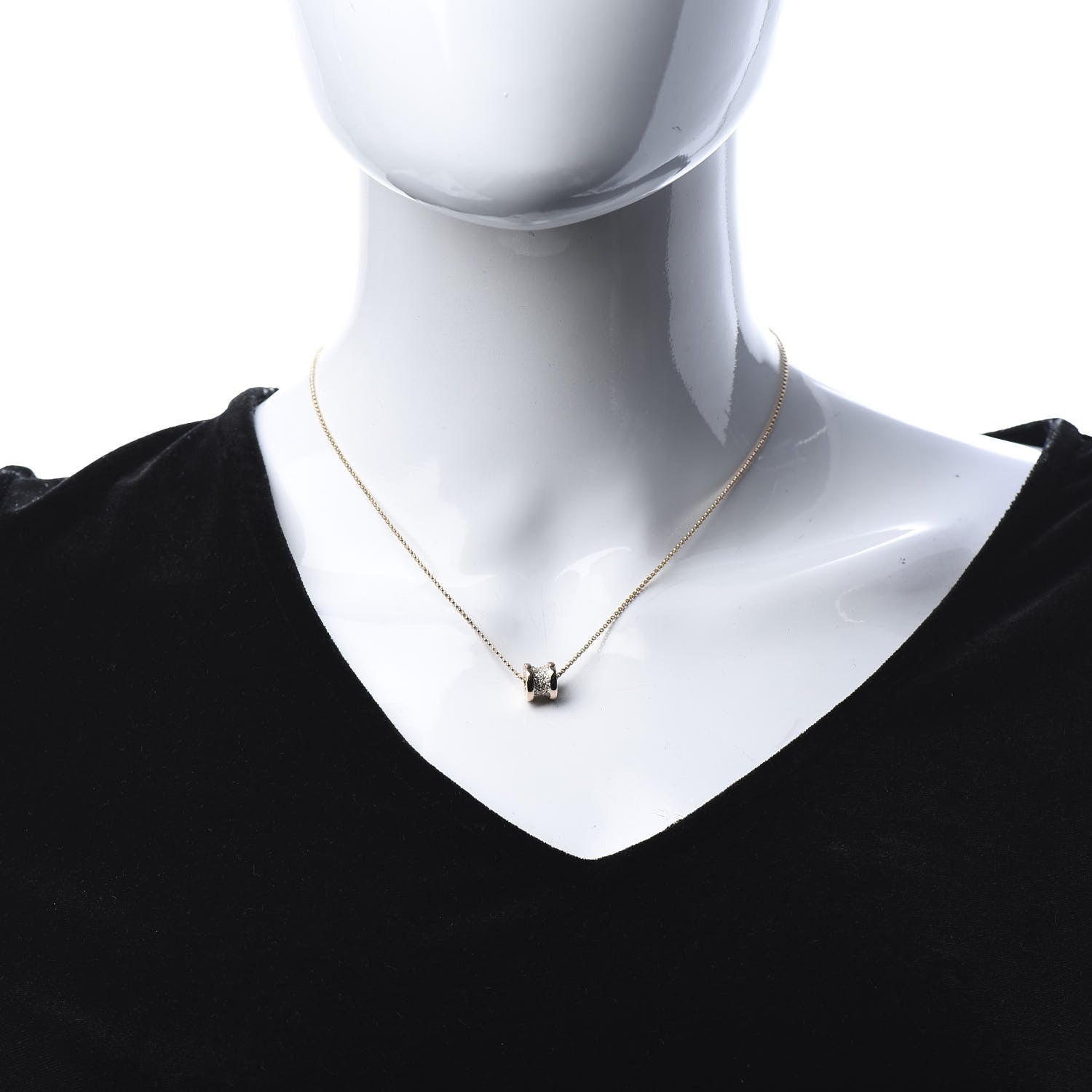 Bulgari 18K Rose Gold Diamond Small B.Zero1 Pave Pendant Necklace 2 of 7