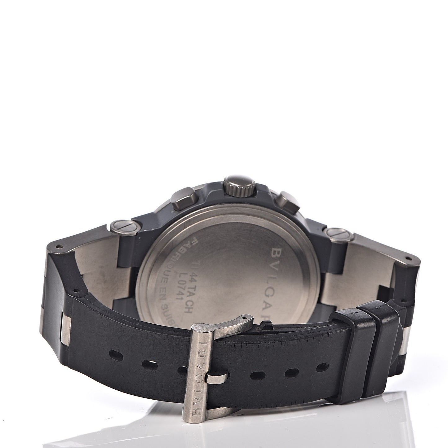 Titanium Rubber 44mm Diagono Chronograph Automatic Watch Black