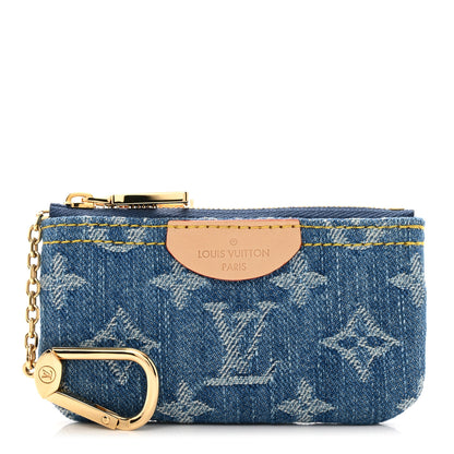 Louis Vuitton Monogram Denim Key Pouch Denim Blue 1 of 7