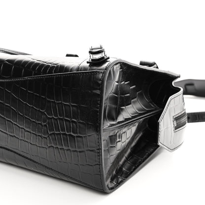 Balenciaga Semi Shiny Calfskin Crocodile Embossed Neo Classic Black Hardware S City Black 8 of 8