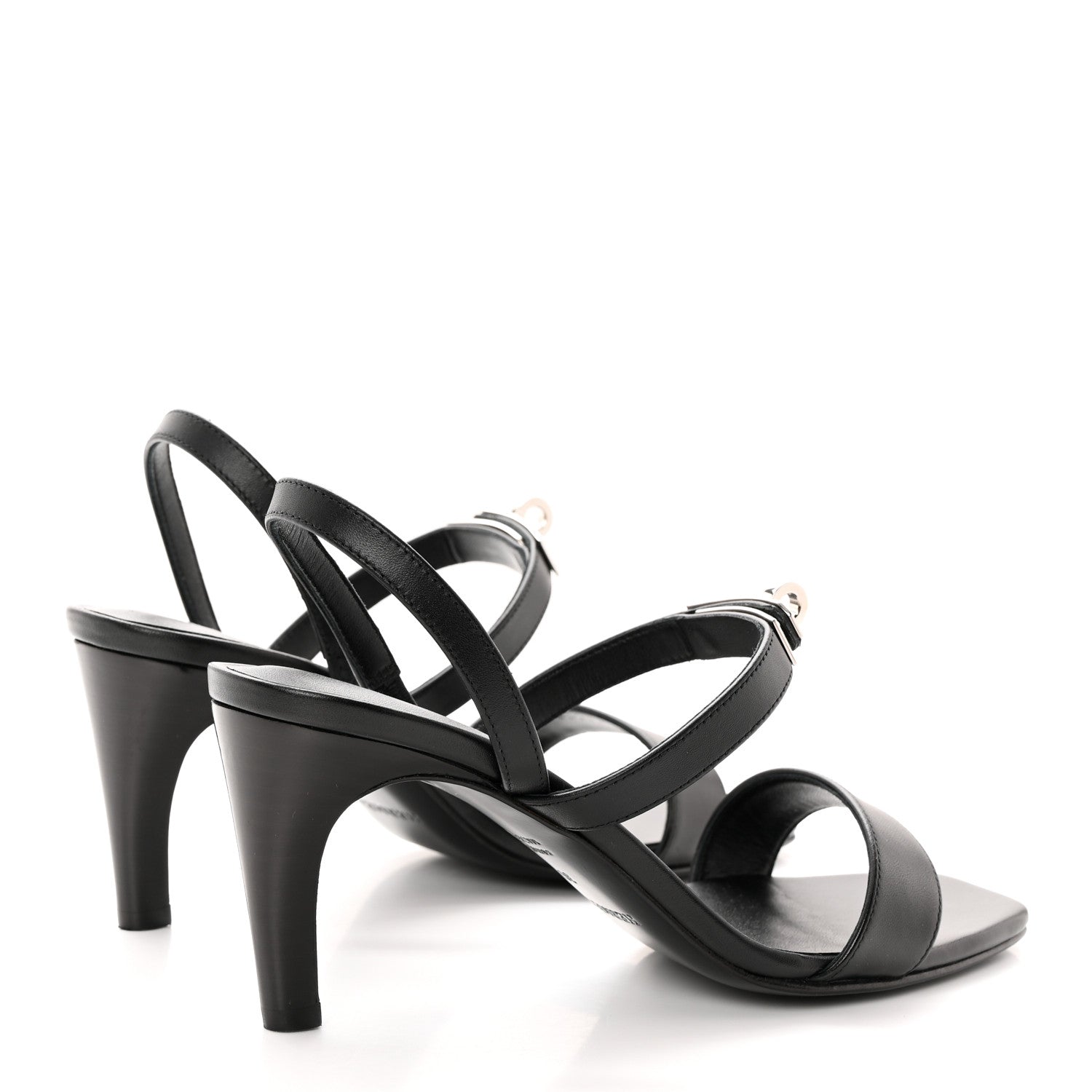 Hermes Calfskin Glamour 75 Sandals 36 Black 4 of 10