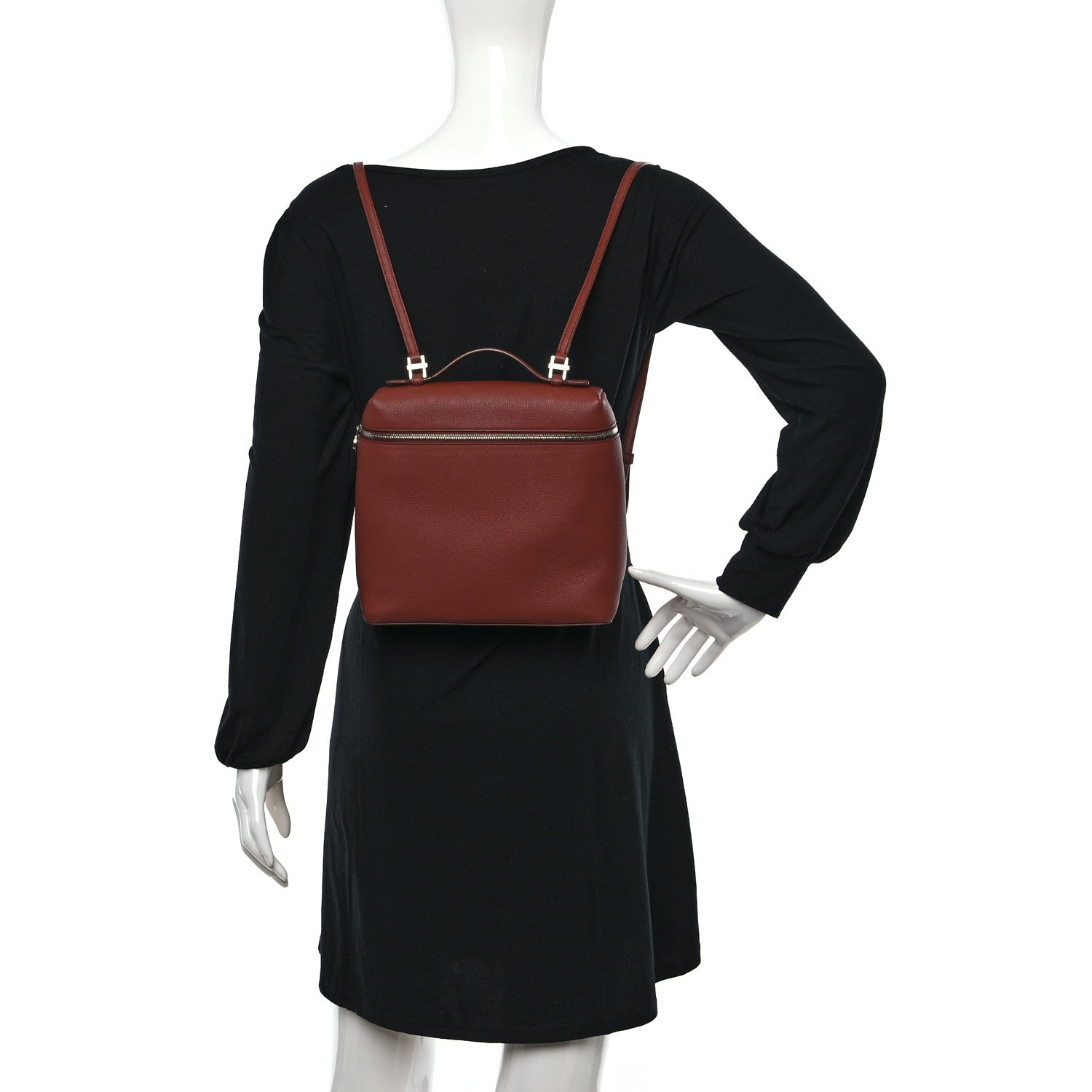 Loro Piana Grained Calfskin L23.5 Extra Pocket Backpack Kummel 3 of 9