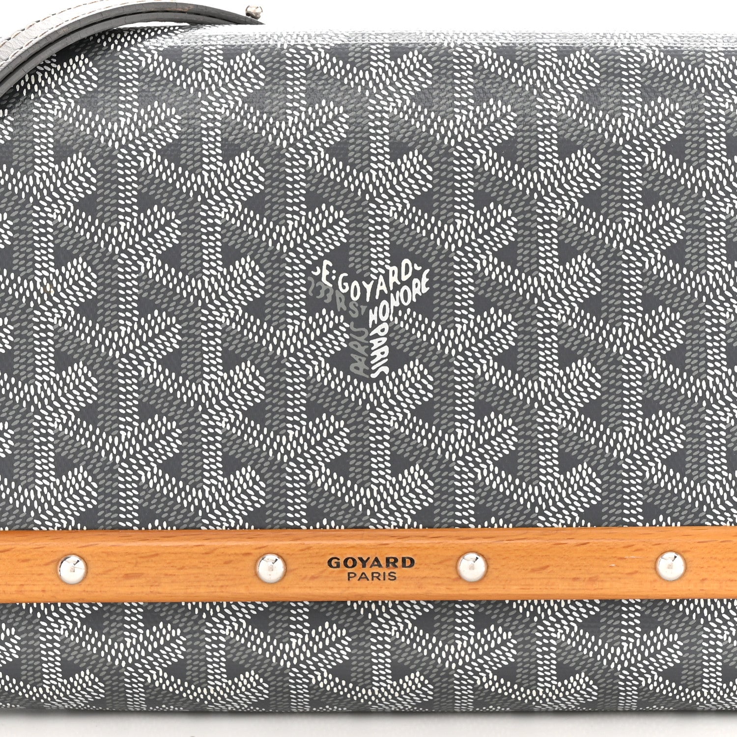 Goyard Goyardine Monte Carlo Bois Clutch With Strap Gray 7 of 12