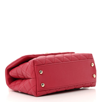 Chanel Caviar Quilted Mini Coco Handle Flap Fuchsia 4 of 13