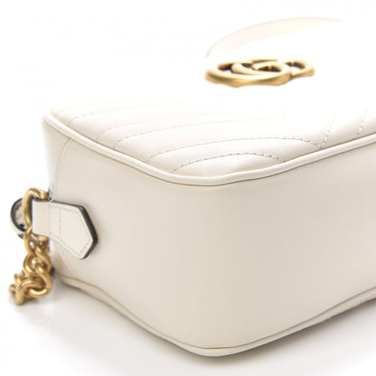 Gucci Calfskin Matelasse Small GG Marmont Chain Shoulder Bag White 8 of 9