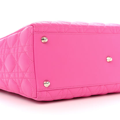 Christian Dior Lambskin Cannage Large Lady Dior Rose Sorbet 9 of 10