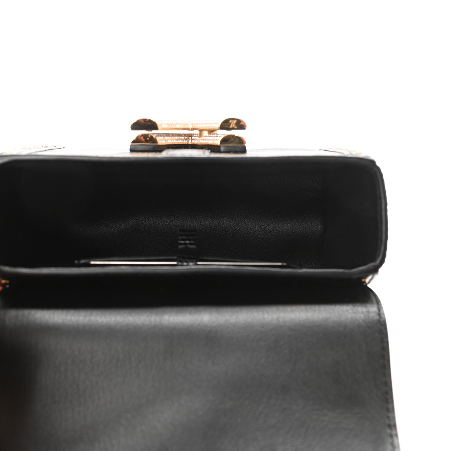 Lizard Mini Twist Shoulder Bag Black