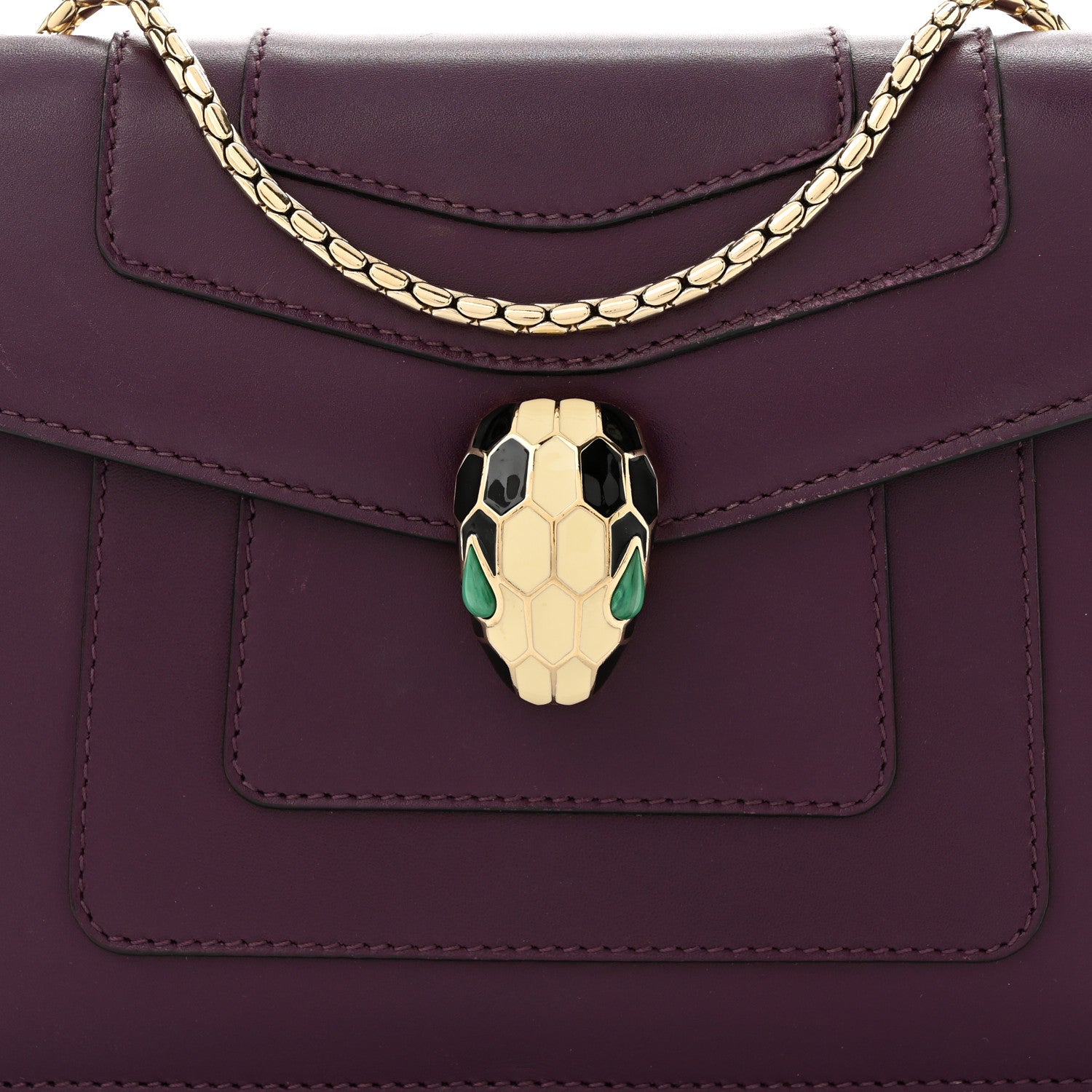 Bulgari Calfskin Small Serpenti Forever Snake Strap Crossbody Bag Purple 8 of 10