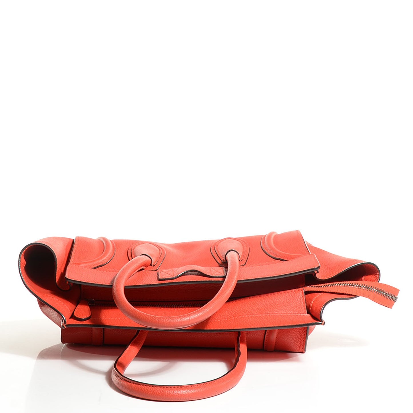 Drummed Calfskin Mini Luggage Vermillion