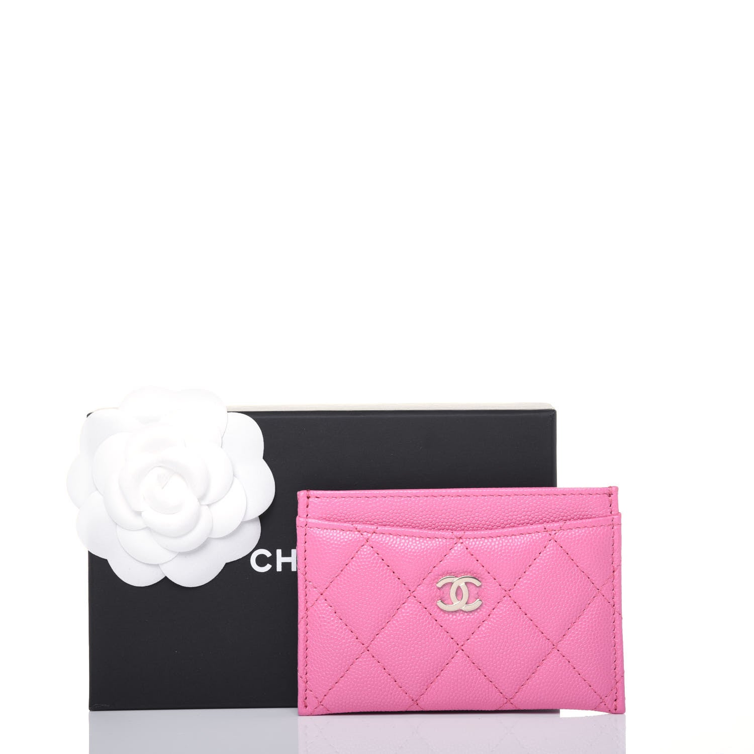 Chanel Caviar Quilted Card Holder Pink 12 of 12