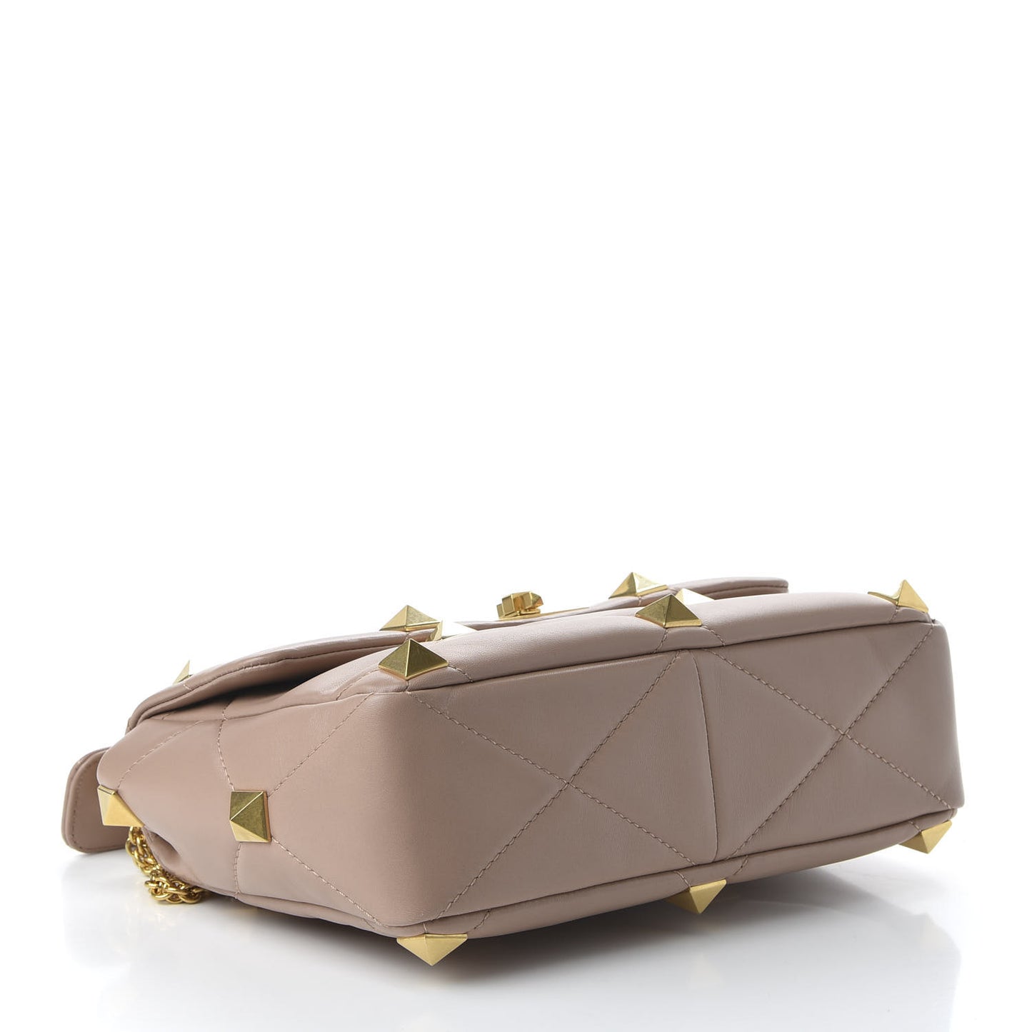 Nappa Large Roman Stud Shoulder Bag Rose Cannelle