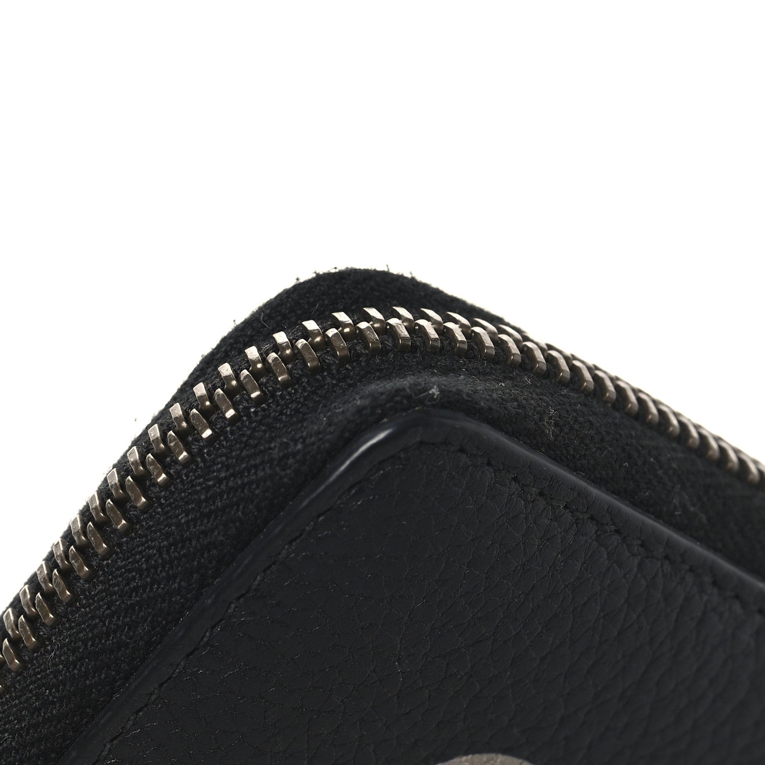 Gucci Calfskin Logo Zip Around Card Case Black 9 of 10