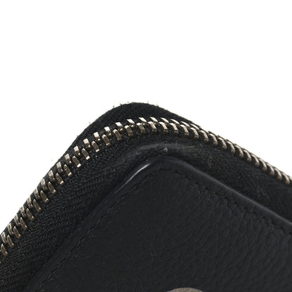 Gucci Calfskin Logo Zip Around Card Case Black 9 of 10