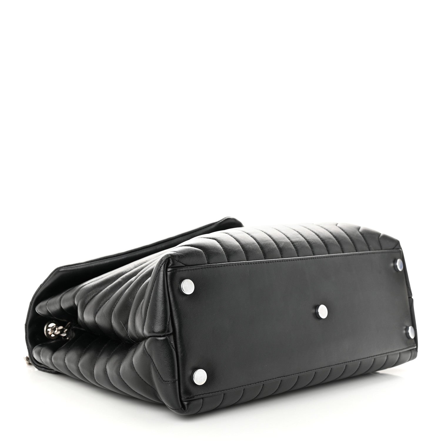 Saint Laurent Calfskin Y Quilted Monogram Large Loulou Chain Satchel Black 4 of 13