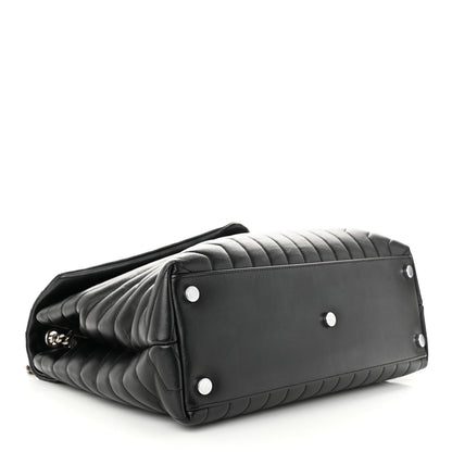 Saint Laurent Calfskin Y Quilted Monogram Large Loulou Chain Satchel Black 4 of 13