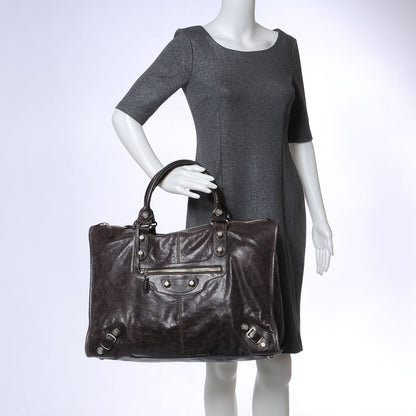 Balenciaga Agneau Giant Weekender Brown 2 of 7