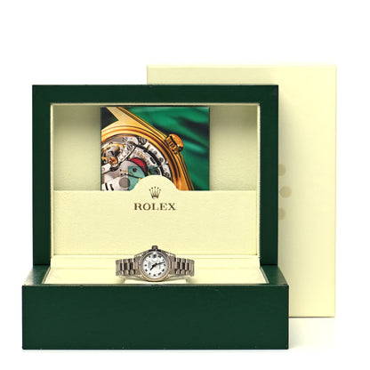 Rolex 18K White Gold Diamond 26mm Oyster Perpetual Lady Datejust President Watch White Roman 179239 4 of 5