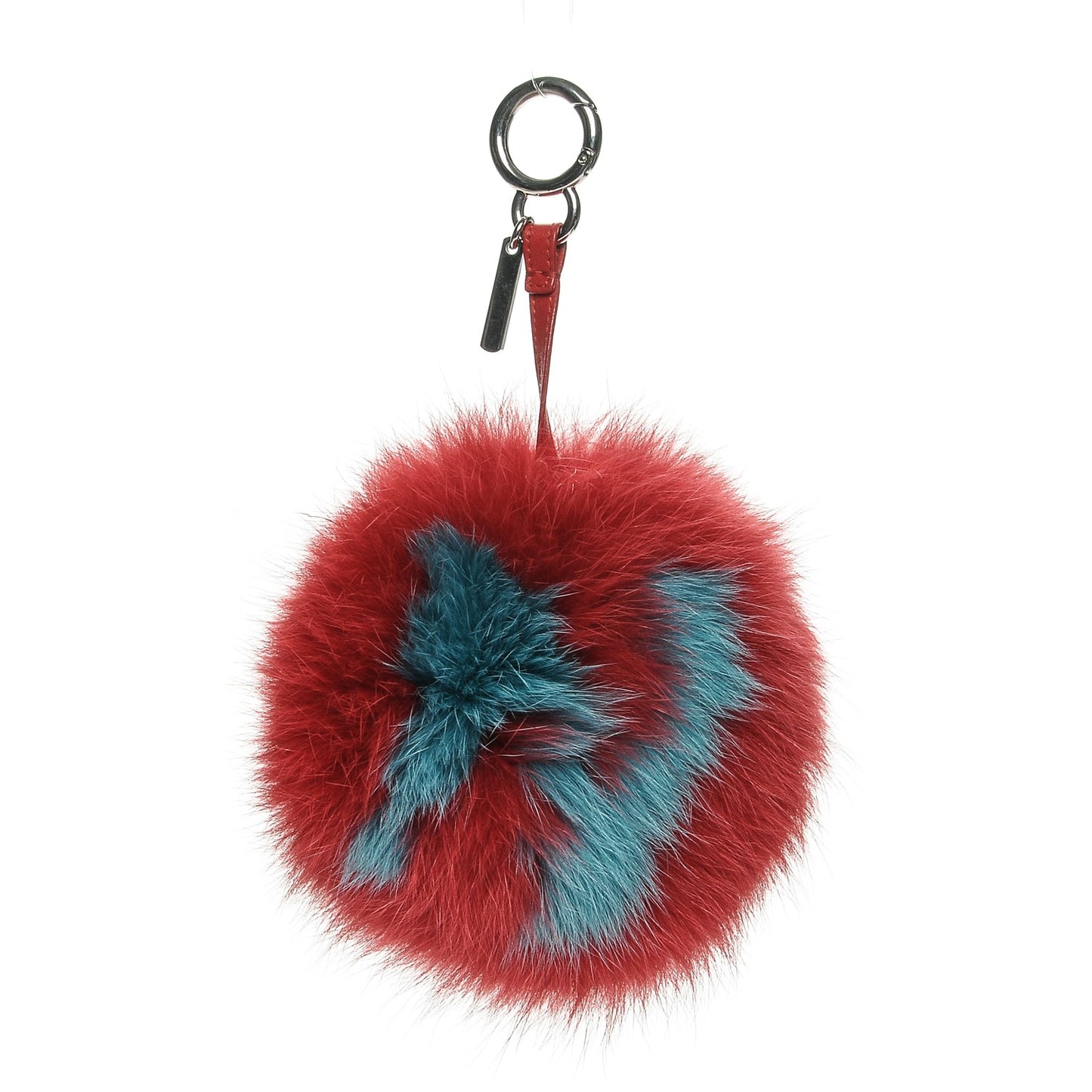 Fox Fur Shiny Nappa Bi-Color N ABCharm Bag Charm Rosso Chiaro Lago Strawberry