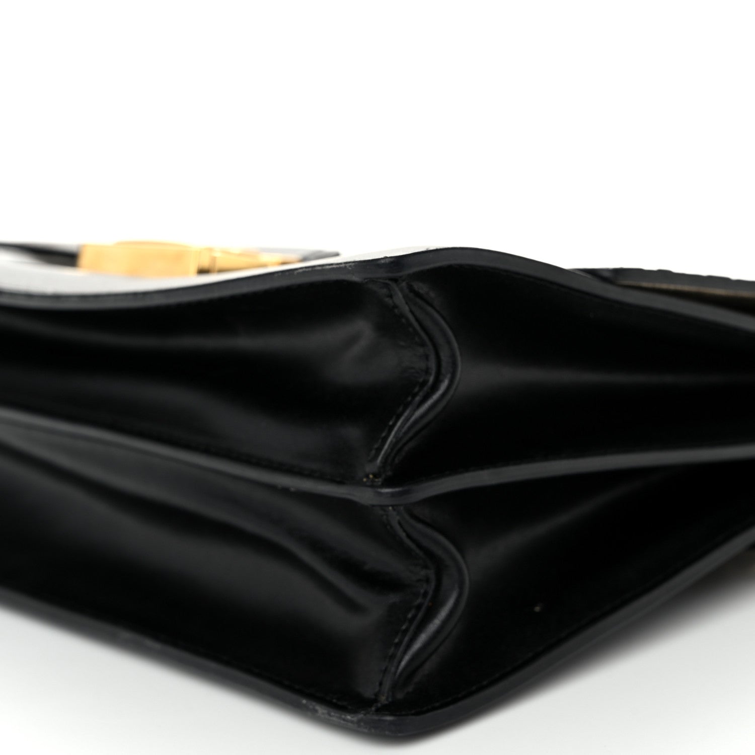 Fendi Vitello Liberty Bi-Color FF 1974 Embossed Chain Strap Kan U Shoulder Bag Black Maya 10 of 10