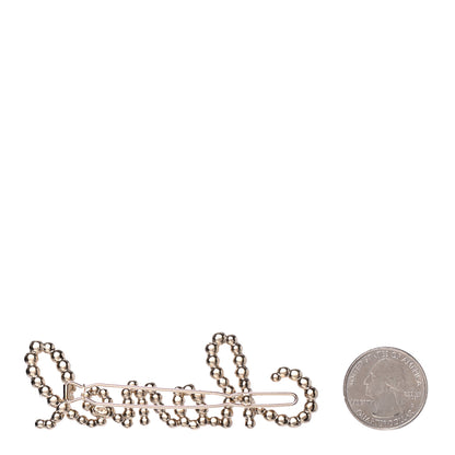 Chanel Metal Glass Swirling Pearls Hair Clip Gold 2 of 3