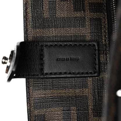 Fendi Glazed Fabric Vitello Century FF 1974 Roma Amor Tote Tobacco Moro Black Limone 11 of 14