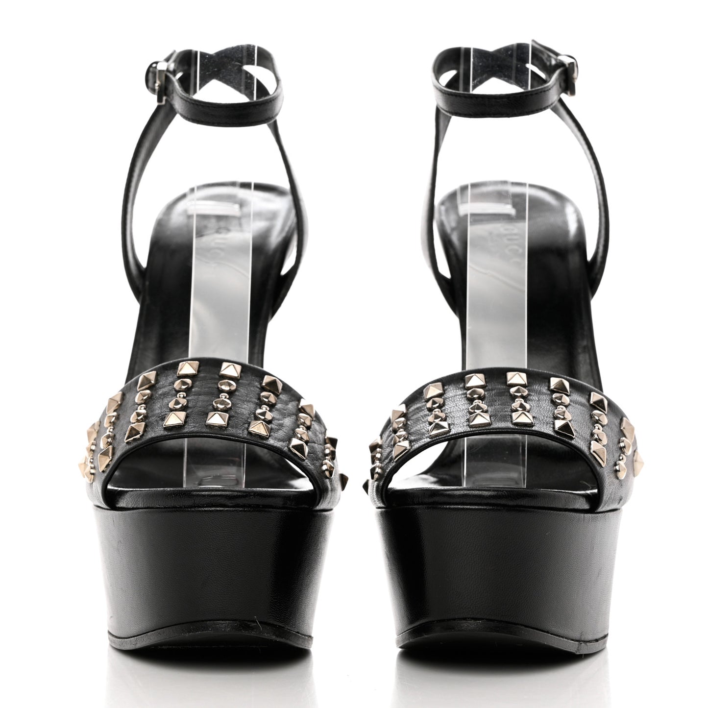 Malaga Kid Studded Leila Ankle Strap Platform Sandals 35.5 Black