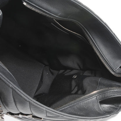 Saint Laurent Sheepskin Matelasse Chevron Large Monogram Shopper Black 5 of 9