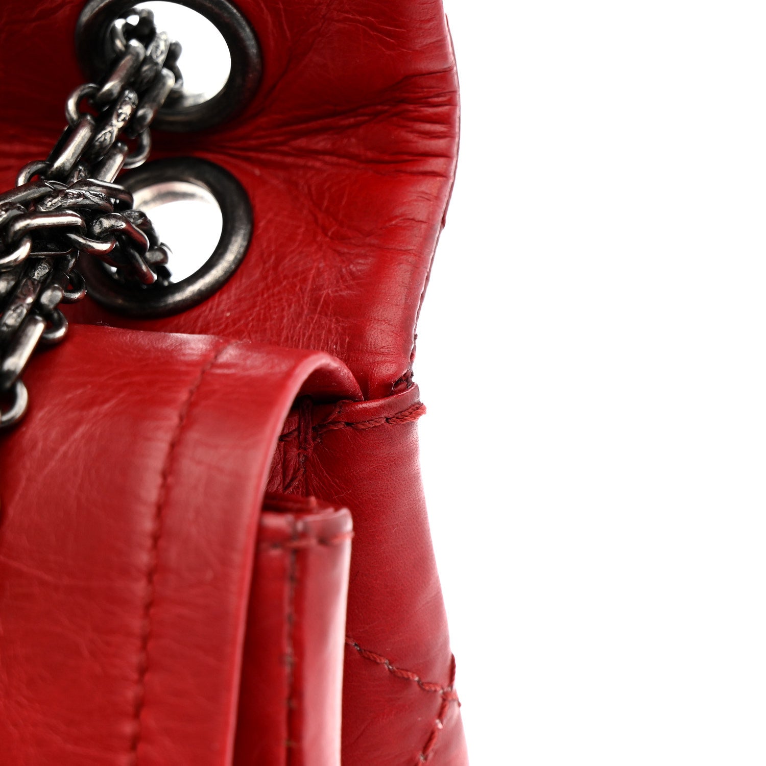 Chanel Aged Calfskin Quilted 2.55 Reissue 226 Flap Red 14 of 14