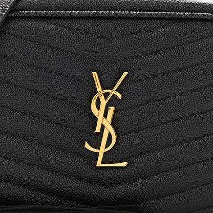 Saint Laurent Grain De Poudre Matelasse Monogram Mini Lou Camera Bag Black 8 of 10