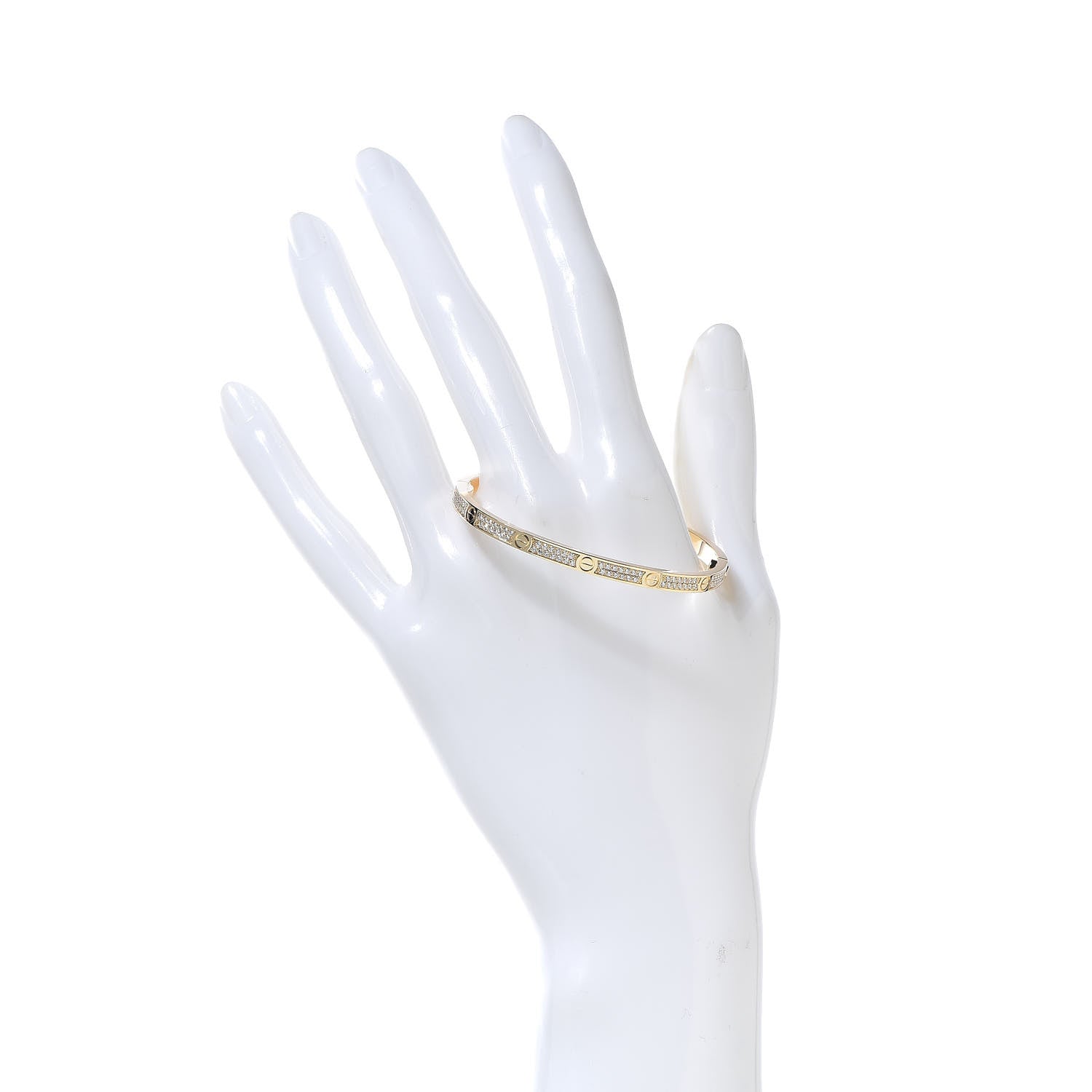 Cartier 18K Yellow Gold Diamond Small LOVE Paved Bracelet 15 2 of 6