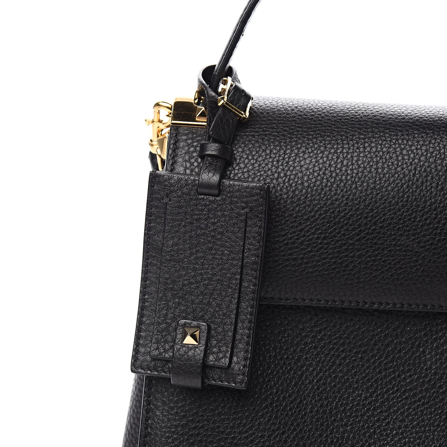 Pebbled Calfskin Medium My Rockstud Frame Bag Black