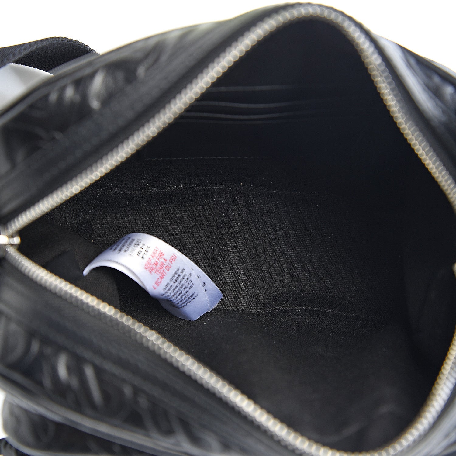 Burberry Calfskin Embossed Monogram Small Camera Bag Black 4 of 9