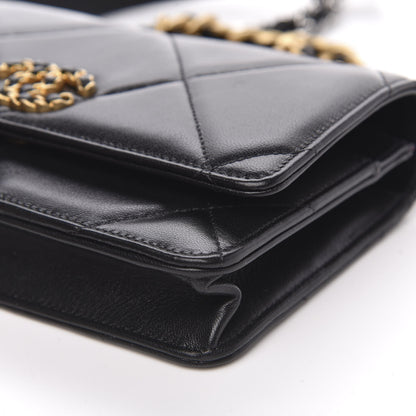Chanel Goatskin Quilted 19 Wallet On Chain WOC Black 10 of 12