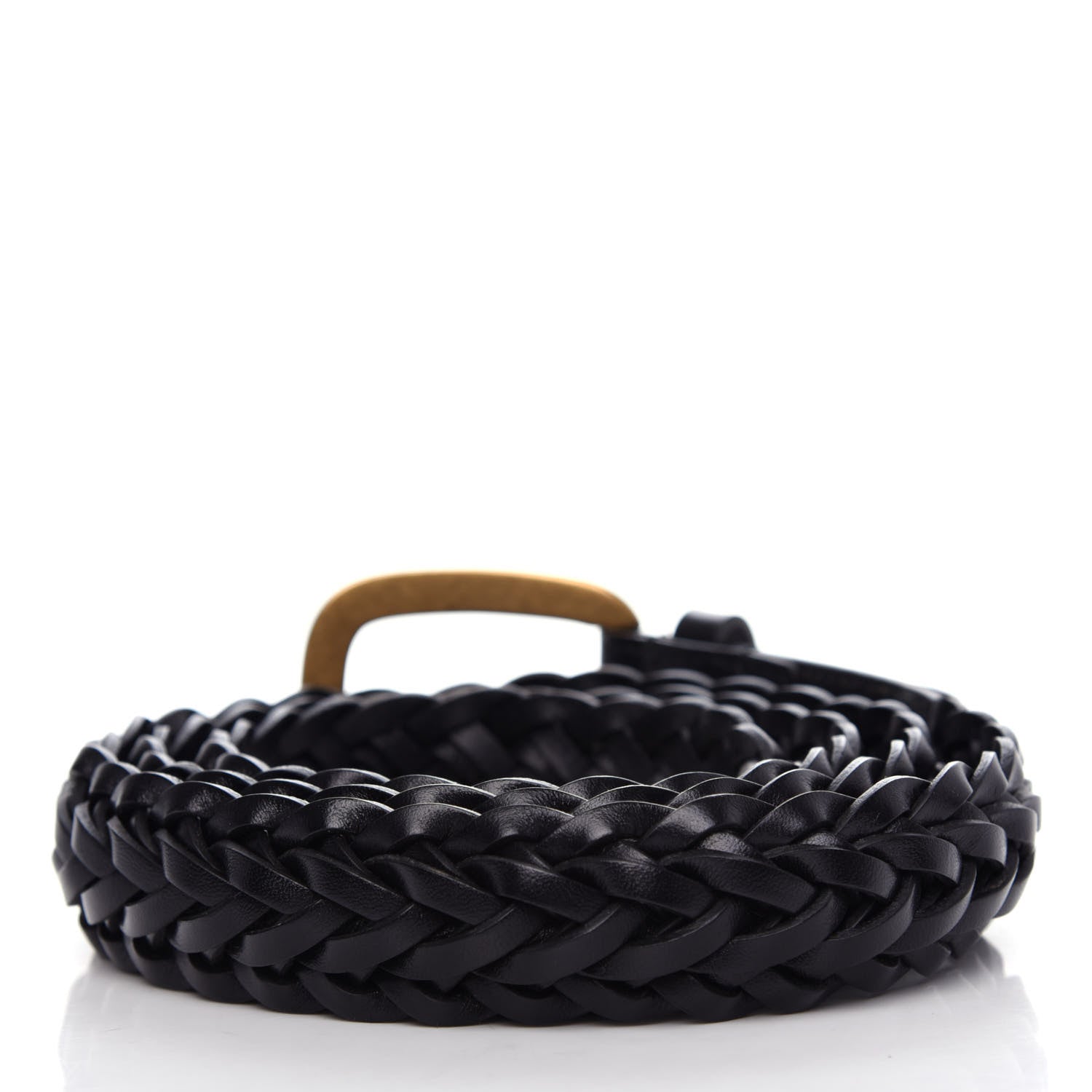 Gucci Calfskin Braided Belt 85 34 Black 2 of 3