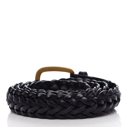 Gucci Calfskin Braided Belt 85 34 Black 2 of 3
