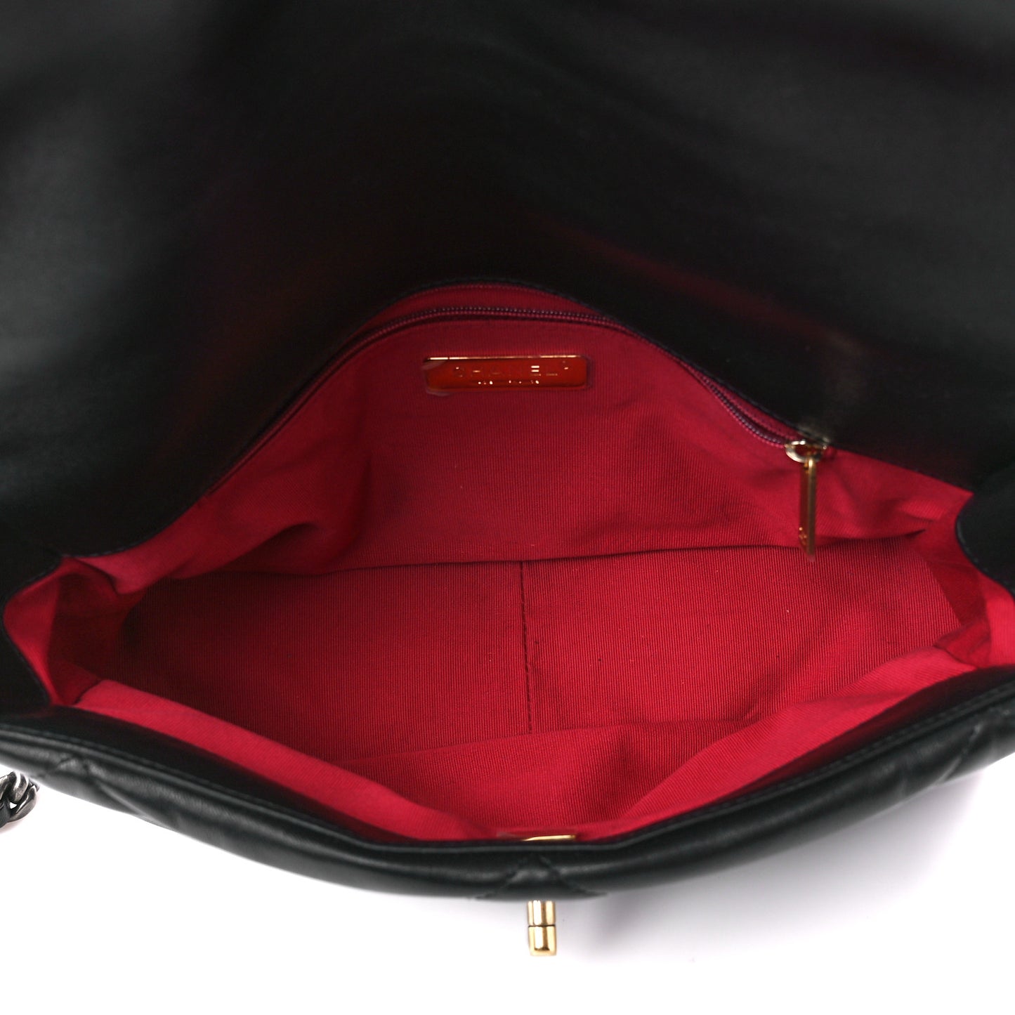 Lambskin Quilted Medium Chanel 19 Flap Black