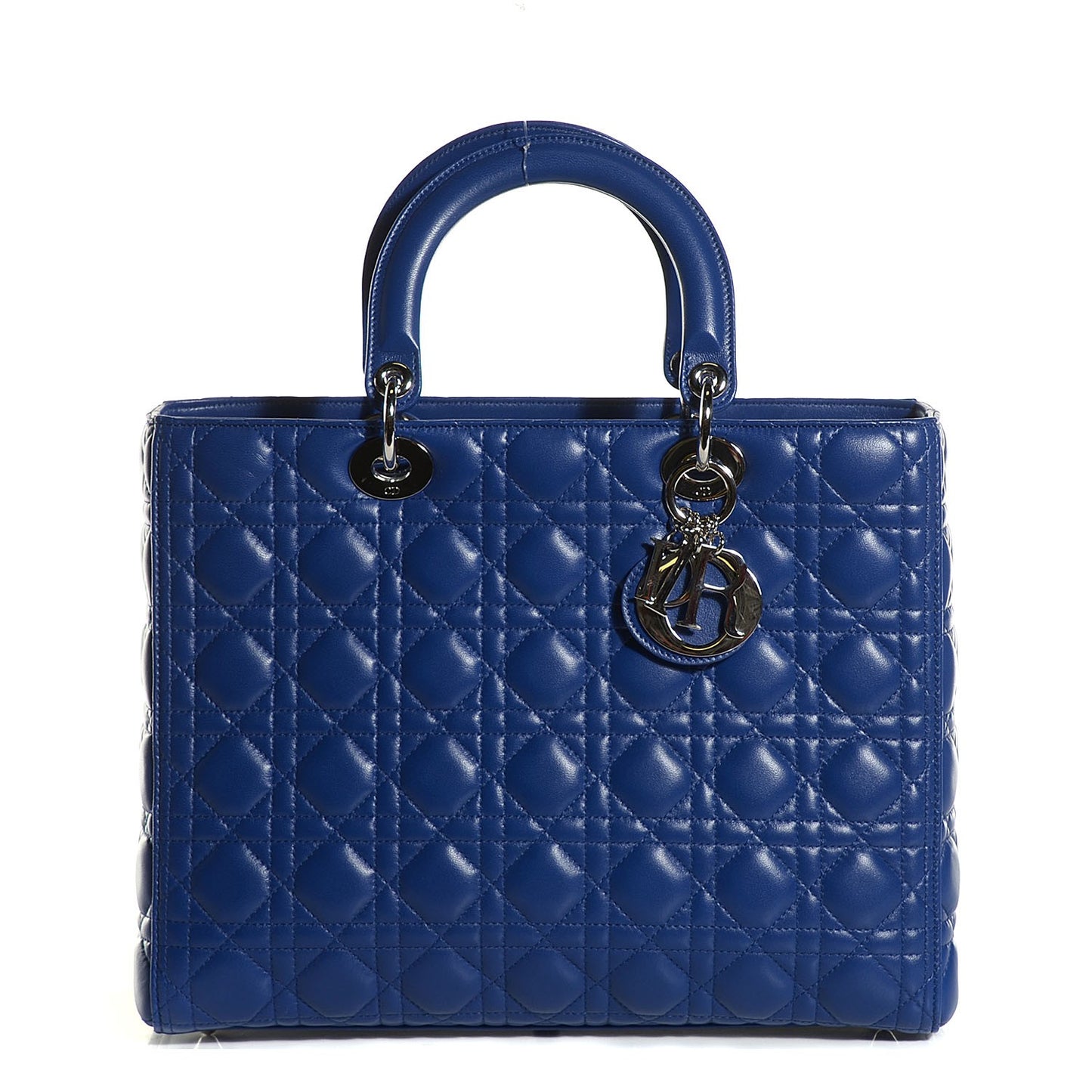 Lambskin Cannage Large Lady Dior Royal Blue